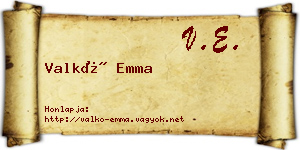 Valkó Emma névjegykártya