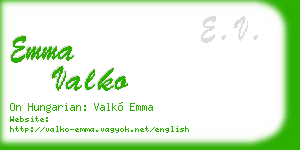 emma valko business card